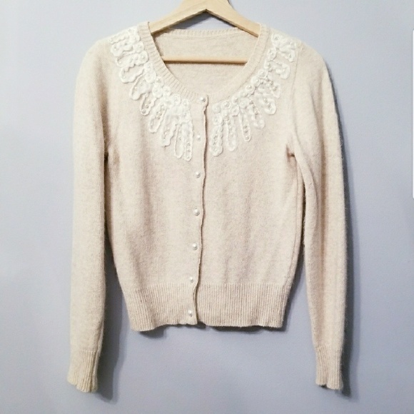 pearl beaded cardigan